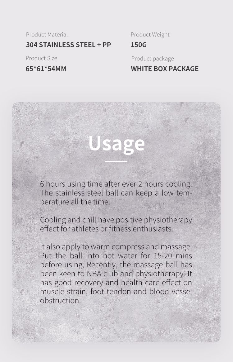 스테인레스 스틸 콜드 수동 마사지 롤러 볼