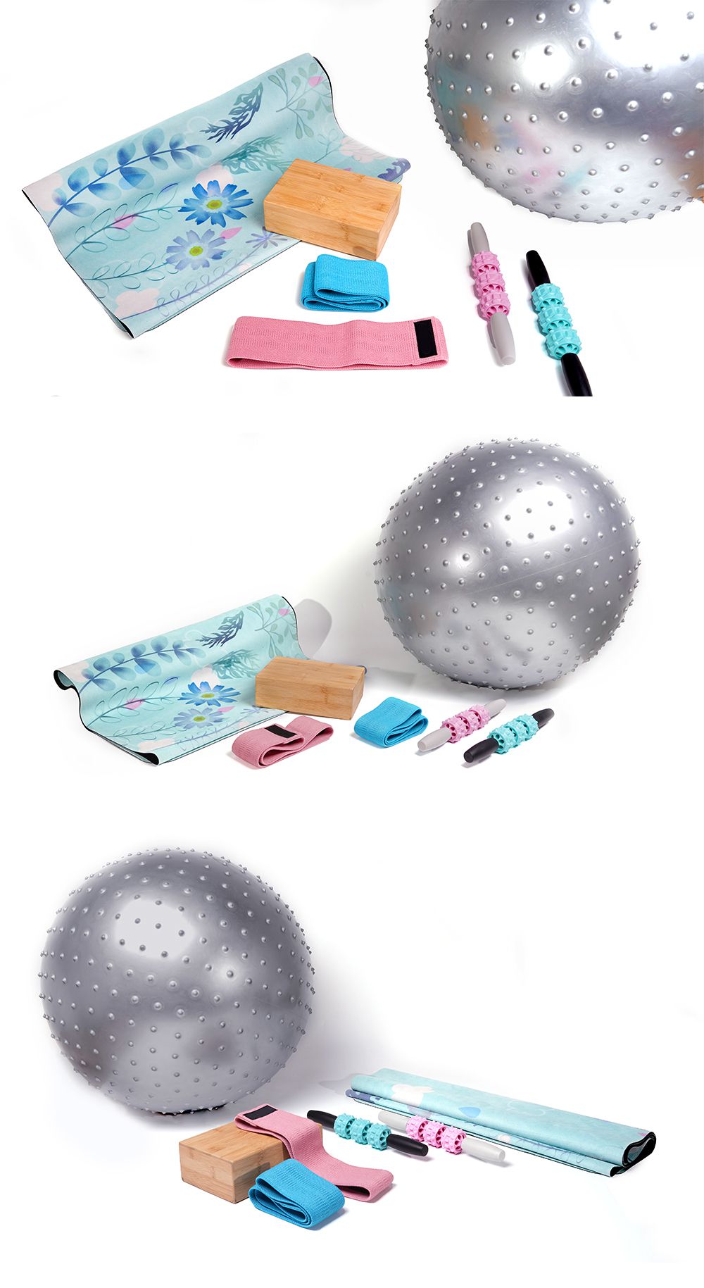 스웨이드 요가 타월 마사지 세트 스웨이드 요가 타월 마사지 세트