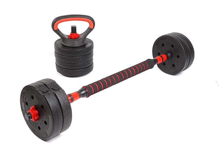 케틀벨 바가 있는 친환경 다기능 아이언샌드 시멘트 덤벨 바벨 세트