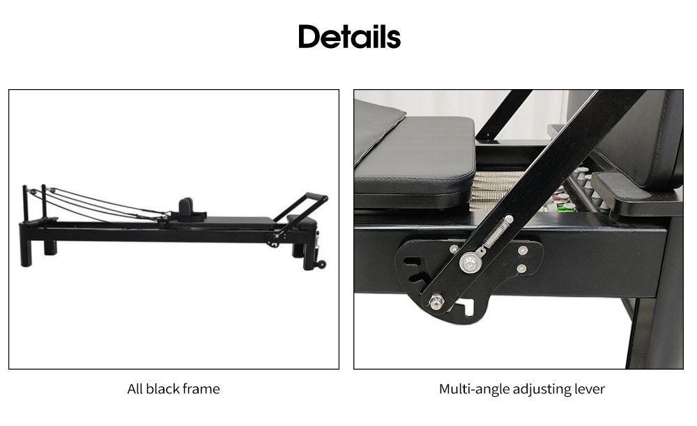 뛰어난 블랙 필라테스 리포머 머신 알루미늄