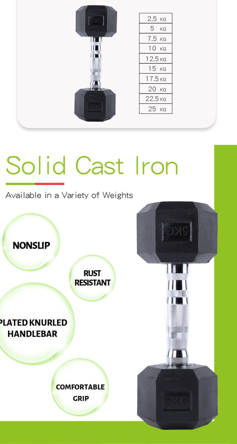 블랙 고무 코팅 육각 덤벨 블랙 고무 코팅 육각 덤벨