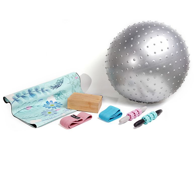 스웨이드 요가 타월 마사지 세트